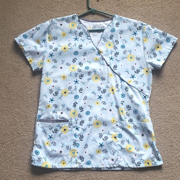 2 Scrub Top Lot, Blue - Picture 10 of 16
